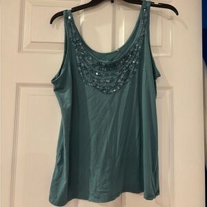 Tommy Bahama Teal Tank Top with Sequins